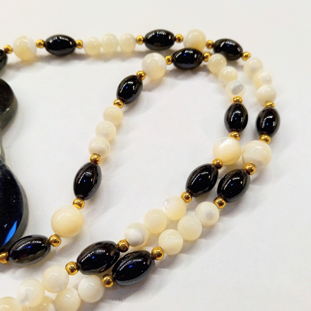 REDUCED Vintage Inlaid Panda Necklace - Picture 5 of 6